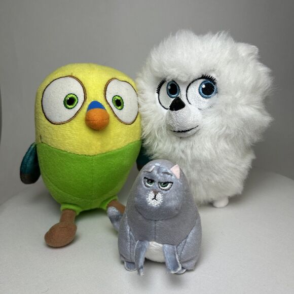 Disney Other - Secret Life of Pets GIDGET White Pomeranian Dig, SWEETPEA Bird & CHLOE  Cat